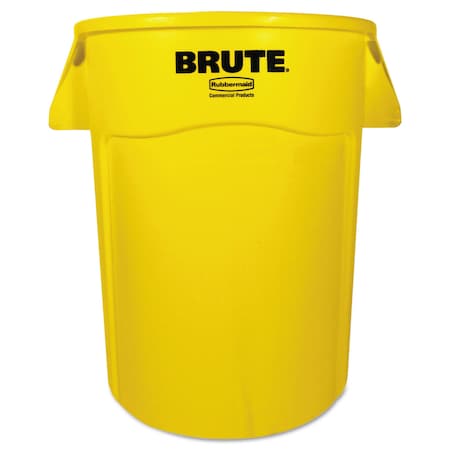 Rubbermaid Commercial Brute Vented Trash Receptacle, Round, 44 gal, Yellow FG264360YEL